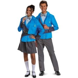 Disguise Wicked Shiz Costume Kit Girls Mens Blue School Uniform Jacket Bow Tie